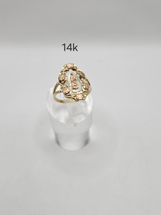 Anillo de Virgen de Guadalupe 14k