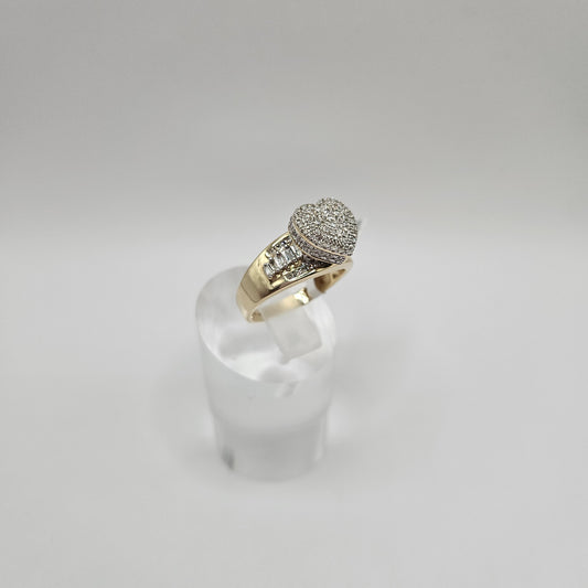 Anillo Diamantes Naturales 10k