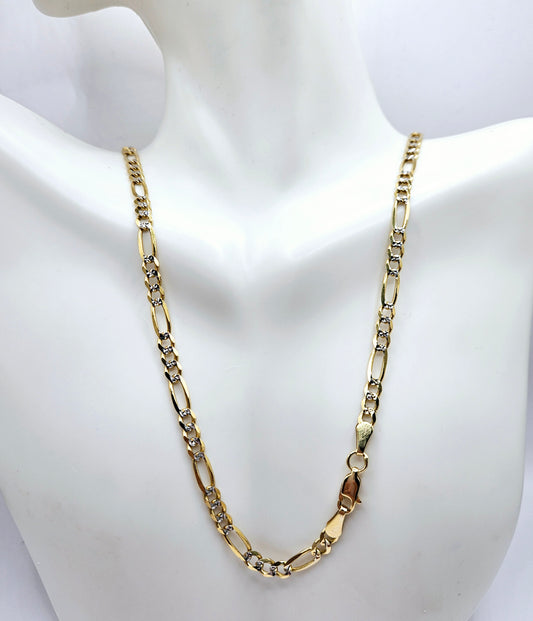 Cadena Figaro corte diamante 14k