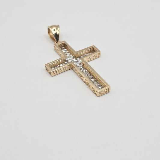 Pendiente de cruz 14k
