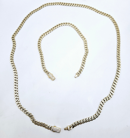 Cadena y esclava baby monaco 14k