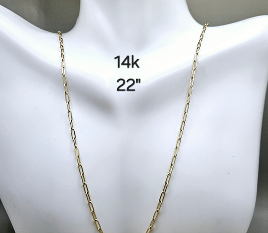 Cadena paper clip 14k