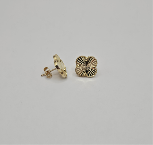 Aretes trebol dorados 10k