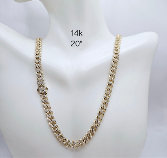 Cadena Monaco 20" con zirconias 14k