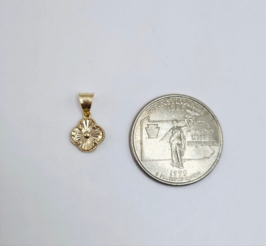 Pendiente trebol dorado 14k