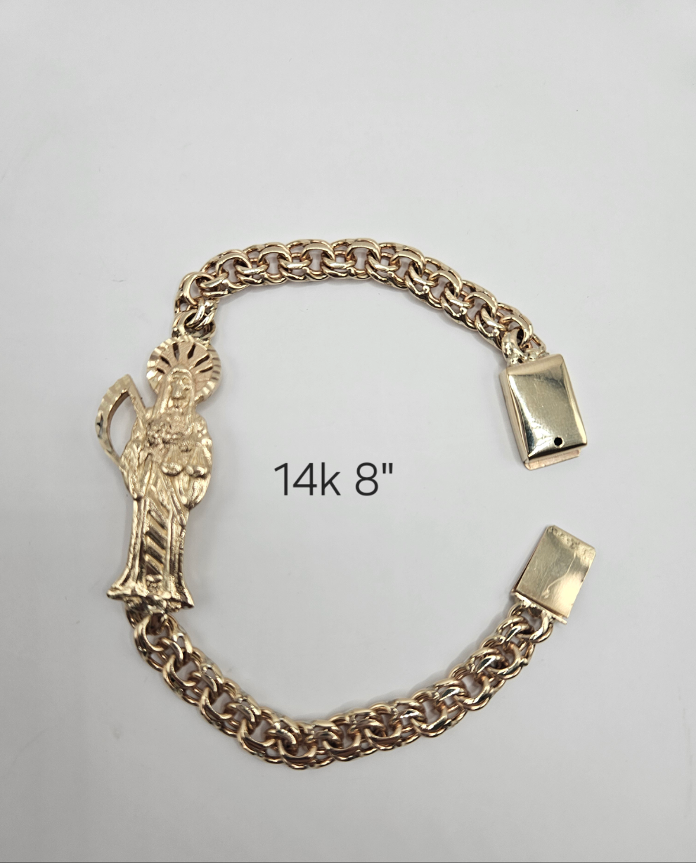 Esclava de la Santa muerte 14k solida