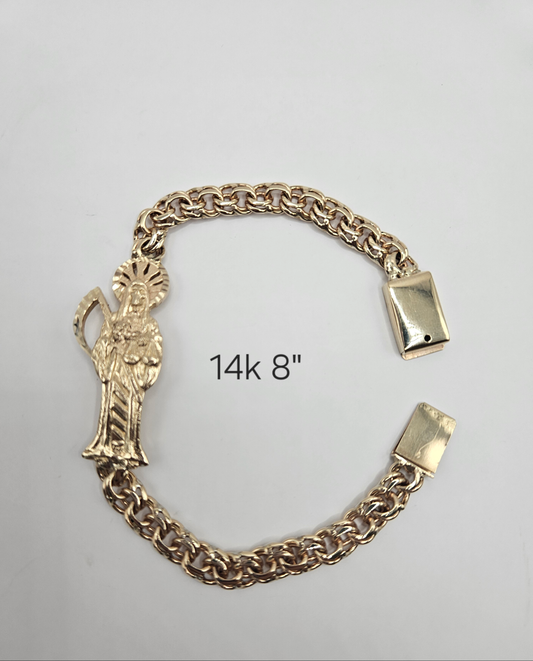 Esclava de la Santa muerte 14k solida