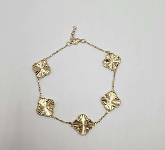 Esclava trebol dorada 14k