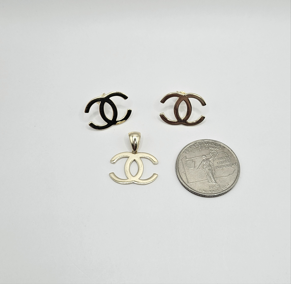 Set de aretes y pendiente CC 14k